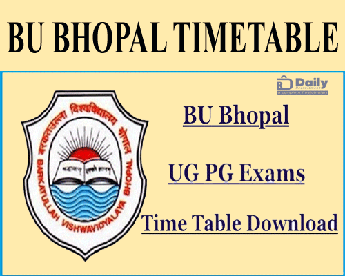 BU Bhopal Timetable 2022