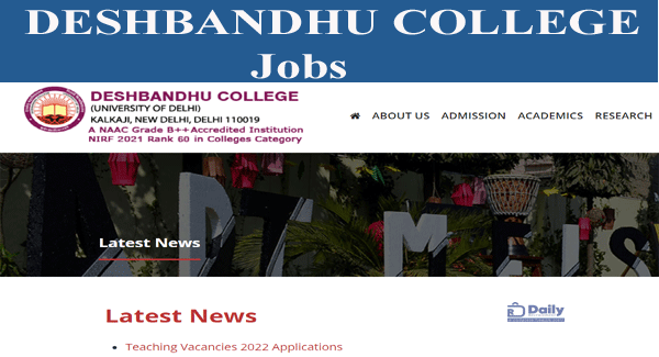 Deshbandhu College Jobs