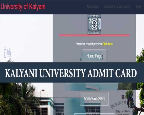 Kalyani University Admit Card 2022