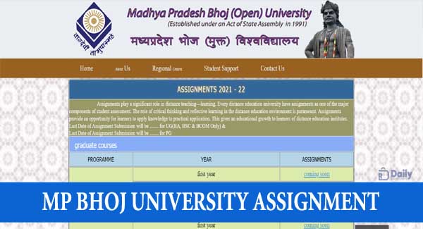MP Bhoj University Assignment