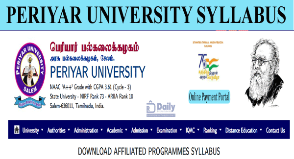 Periyar University Syllabus