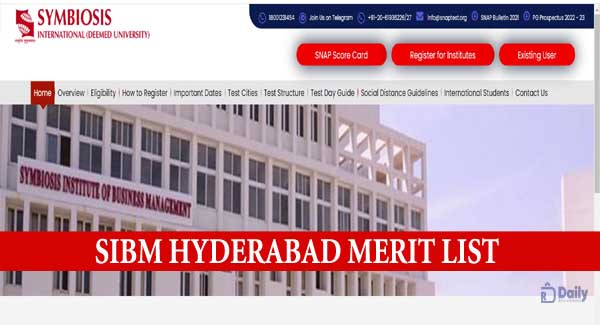 SIBM Hyderabad First Merit List