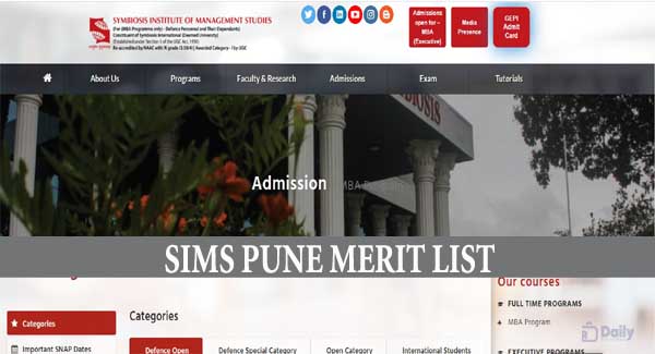 SIMS Merit List