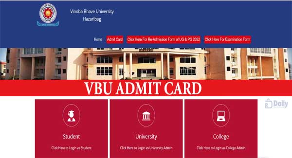 VBU Admit Card 2022