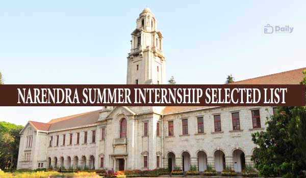 Narendra Summer Internship Selected List