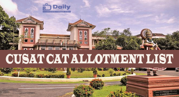 CUSAT CAT PG First Allotment Result