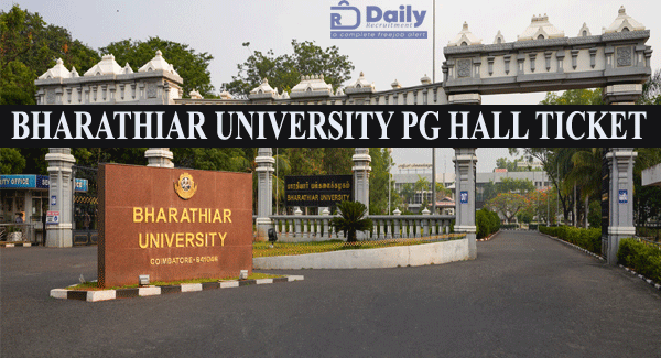 Bharathiar University PG Entrance Exam Hall Ticket