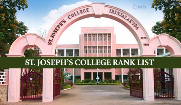 St Josephs College Irinjalakkuda UG Trial Rank List