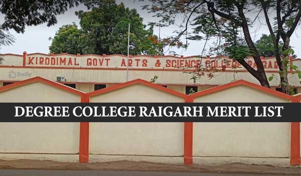 KG College Raigarh 1st Merit List