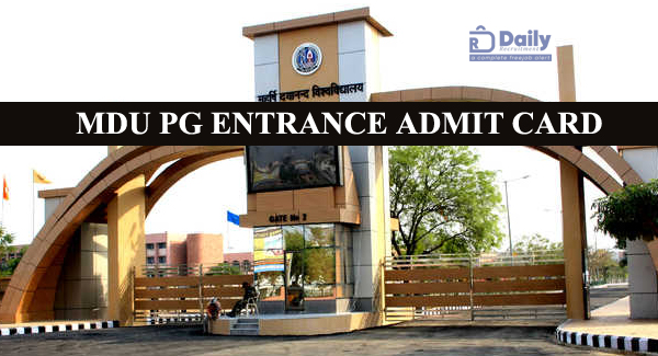 Maharshi Dayanand University PG Entrance admit card