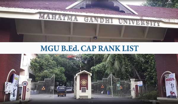 MGU B.Ed. CAP Provisional Rank List