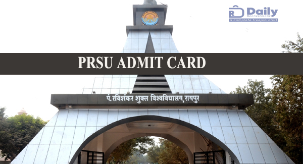 PRSU PG Admit Card