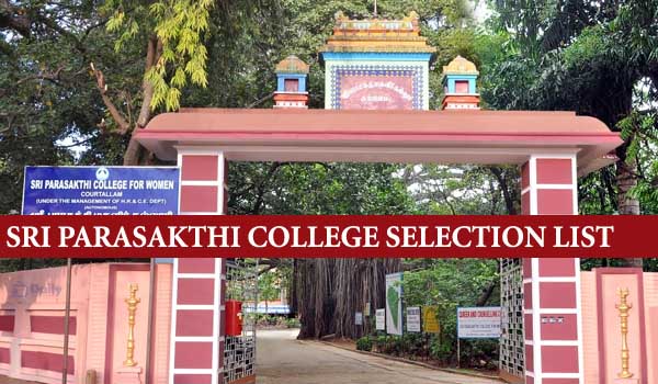 Sri Parasakthi College PG Selection List