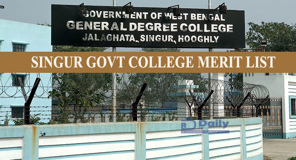 Singur Govt College UG Merit List