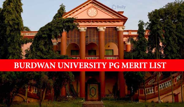 Burdwan University PG Merit List