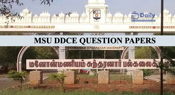 Manonmaniam Sundaranar University DDCE Question papers