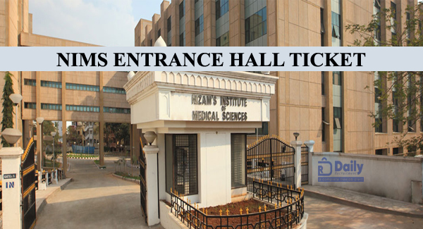 NIMS BSC PMAS Entrance Hall Ticket
