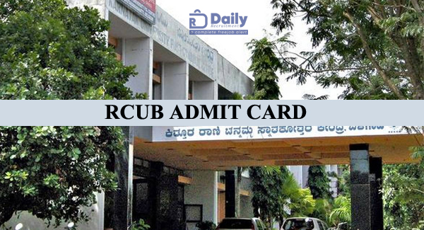 RCUB UG PG Admit Card