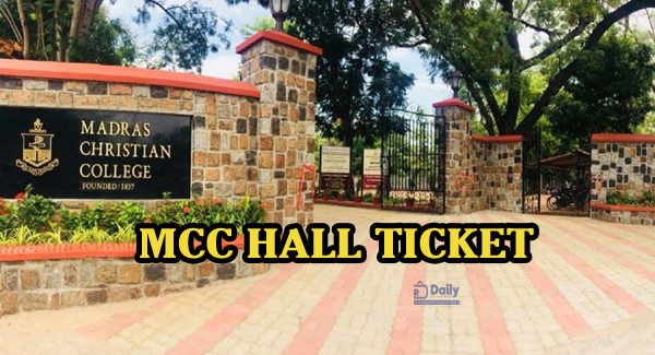 Madras Christian College Hall Ticket